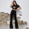 Nuovi Pantaloni a Zampa in Velluto da Donna, Pantaloni a Vita Alta Gamba Larga con Controllo Pancia & Effetto Sollevante, Pantaloni Casual Invernali Snellenti
