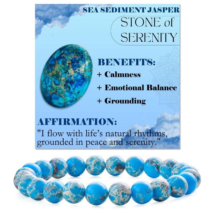 Regali Festivi Bracciale con Perle di Apatite Blu Pietra Naturale Gioielli alla Moda Rilassanti Per Uomo e Donna Accessorio Semplice Versatile per l'Uso Quotidiano