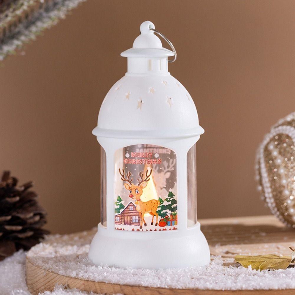 Candlestick Christmas Wind  Lamp Santa Santa Hanging Lamp Classical Christmas Castle Lantern  Xmas