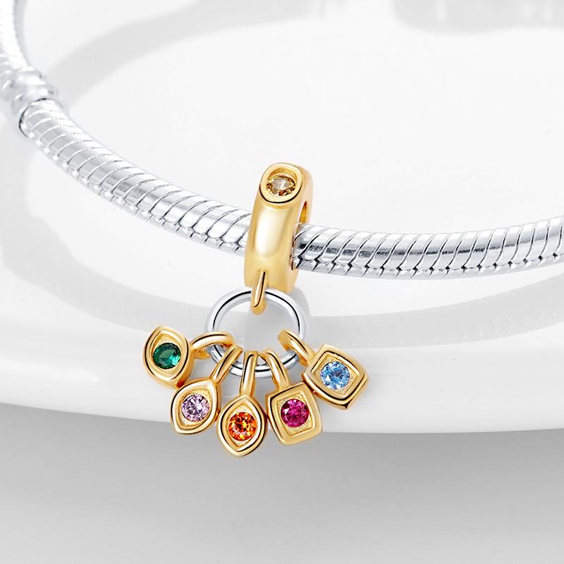 Inlaid Zircon Charm Bead Component Bead Components Copper Metal Infinity Stones Dangle Compatible With Authentic Original Bangle Bracelet High
