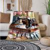Retro Sewing Machine Customize Your Name Blanket Used For Chair Office Sofa Bed Camping Soft And Warm Giving Friends And Relatives Birthday Graduation