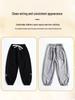 Pantaloni della tuta neri da ragazzo per primavera e autunno - Vestibilità casual leggera per bambini e adolescenti