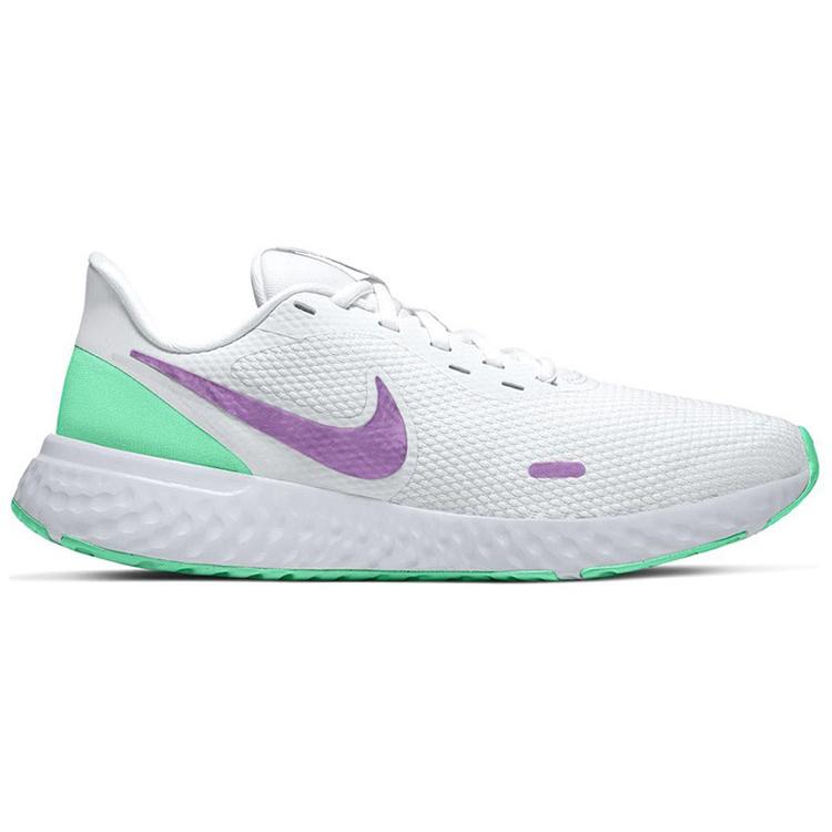 New Nike Revolution 5 'White Green Glow Violet' Women's BQ3207-111