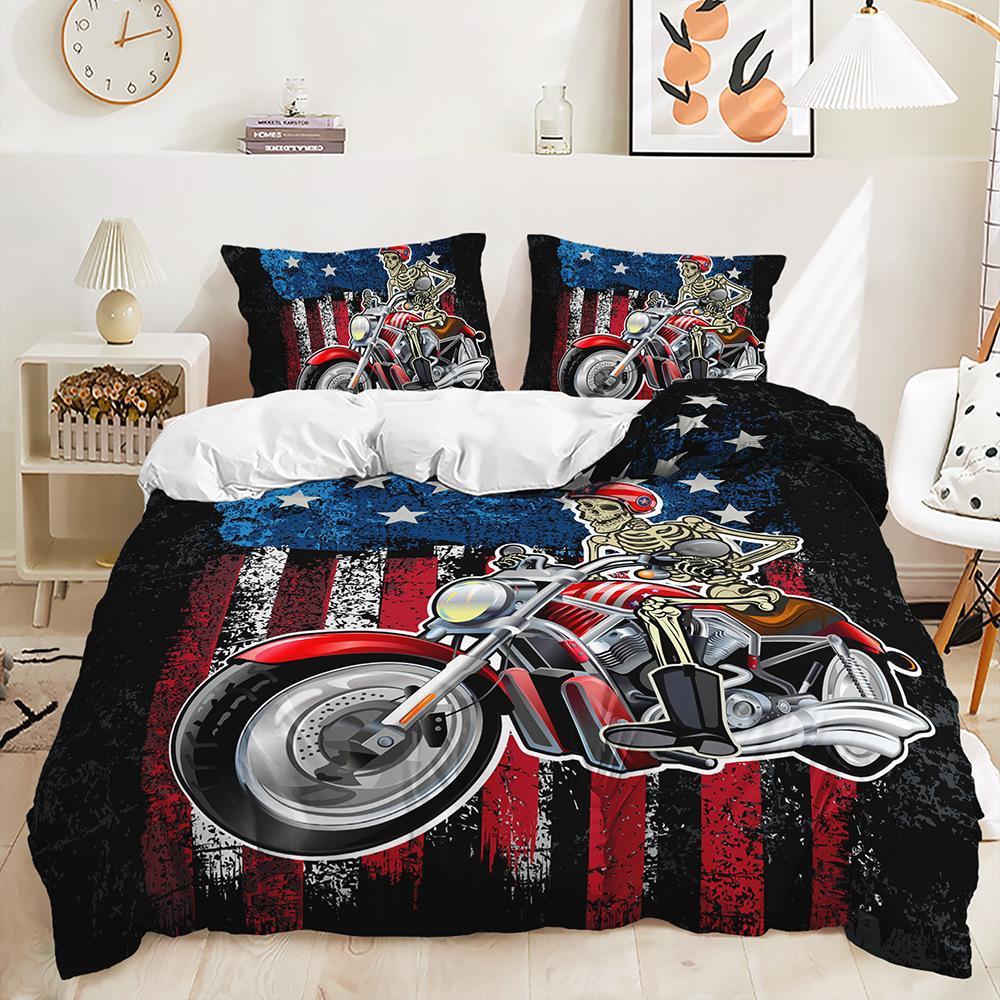 Three-Piece Quilt Cover Skull Two-Piece Bedding Set