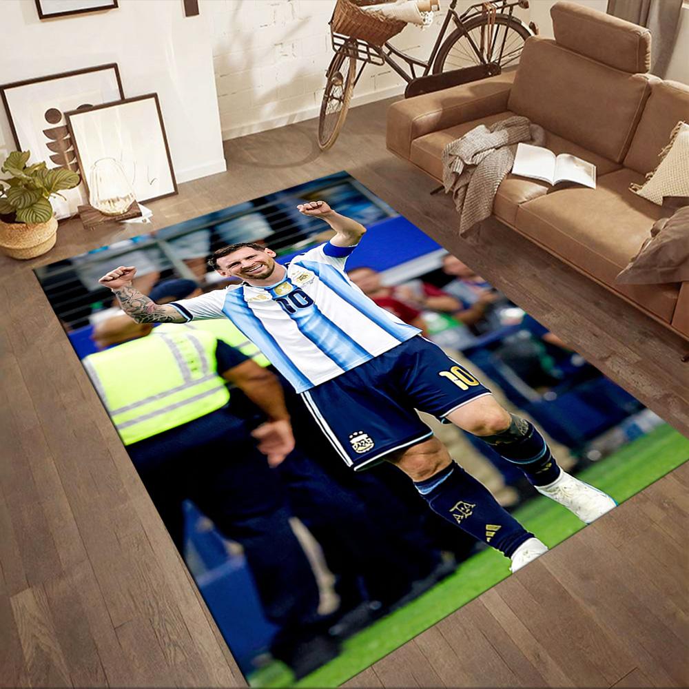 Tappeto Messi 572 Perfetto per Balcone Sala Giochi Decorare stanza Soggiorni Tappeto Antiscivolo Anime Ufficio Decor