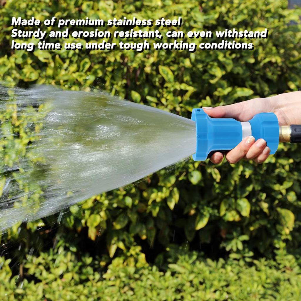 Garden Hose Nozzle Stainless Steel Fireman Style Heavy Duty Hose Nozzle Sprayer for Plants Watering Car Pet Washing