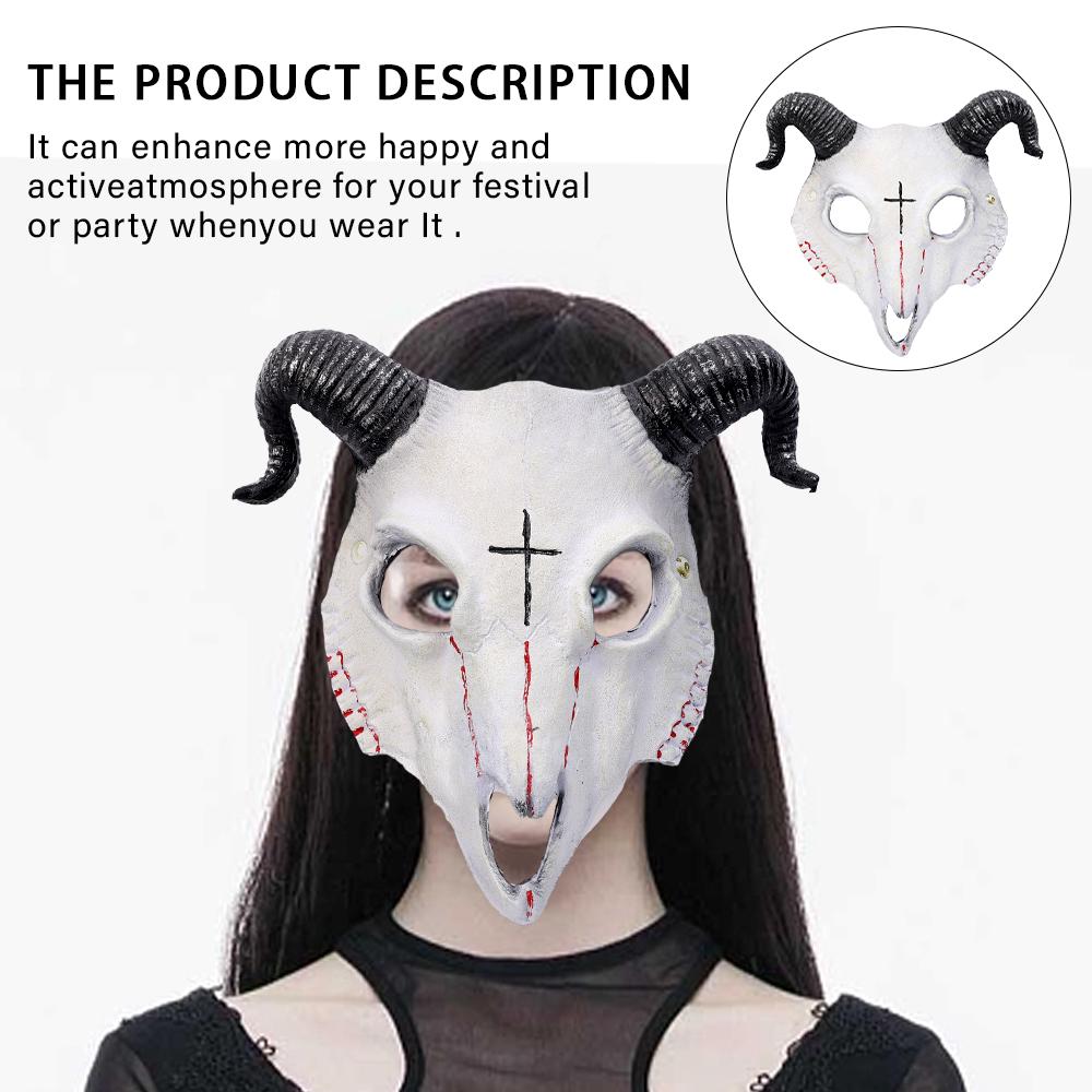 Halloween Skeleton Goat Horror Masks Skull Horror Demons Cosplay Dance Prom Carnival Party Props Roleplay Animal Mask for Adults
