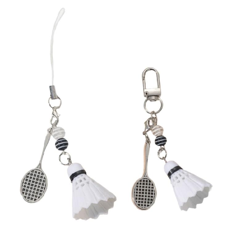 Elegante Accessorio Sportivo Portachiavi a Forma di Racchetta da Badminton Per Tenere in Ordine le Chiavi in Movimento Ideale per Appassionati e Uso Quotidiano