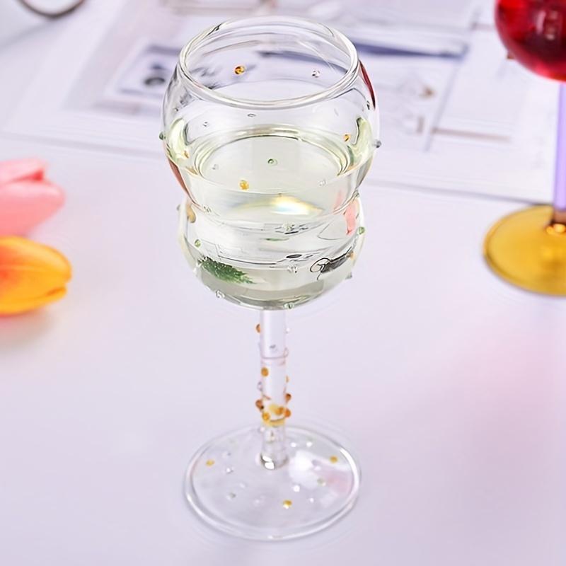 

Бокал для вина с шипами, боросиликатный бокал для шампанского, бокал для виски, коктейля, бара, клуба, ресторана и домашнего использования, посуда для напитков Transparent Bottom Wine Glass