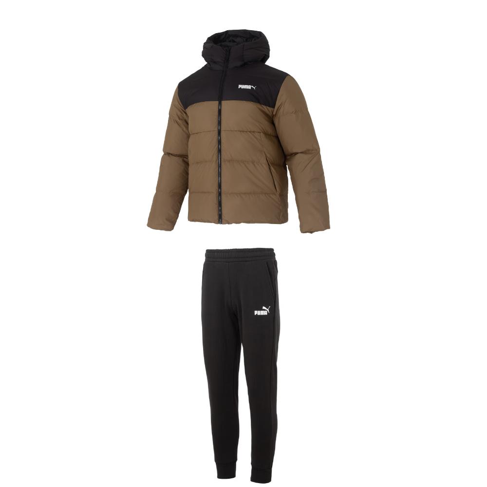 

Puma Outdoor Warm Zip-Up Hooded Jacket And Fleece Lined Long Pants Casual Sports Suit Men suit 694699-93+682724-01 S
