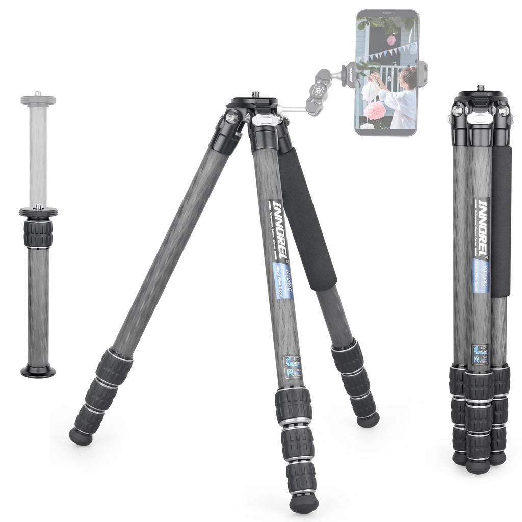 INNOREL Camera Tripod Carbon SLR Tripod Maximum Load Capacity 15KG Telescopic Working Height Pipe Diameter Video Camera Digital Camera DSLR DV