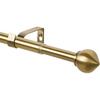 3/4" Standard Decorative Adjustable Curtain Rod,Heavy Duty Curtain Rods Set for Windows,30 To 52 Inch, Antique Brass