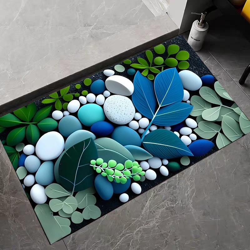 Luxuriöse 3D-Kiesel Diatomeenerde Fußmatte - Schnelltrocknend & Wasserabsorbierend für Eingang & Badezimmer
