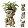 Funny French Planter Pot, Creative Dog Flower Pot, Garden Decor Statue, Unique Outdoor Plant Container