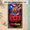 Frog Theme Soft Beach Towel Personalized Custom Name Text Towel Portable for Beach Pool Travel