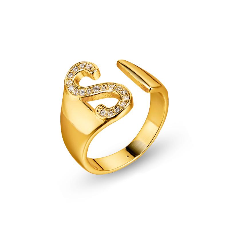 26 English Alphabet Adjustable Women's Fashion Rings