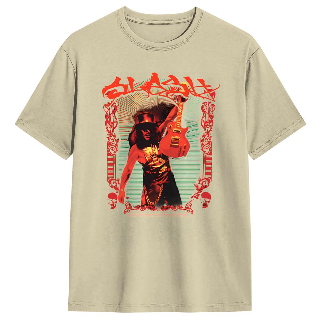 Legendärer Gitarrist Slash T-Shirt Unisex Reine Baumwolle Lässige T-Shirts Rundhals T-Shirts Kurzarm Kleidung Klassisch
