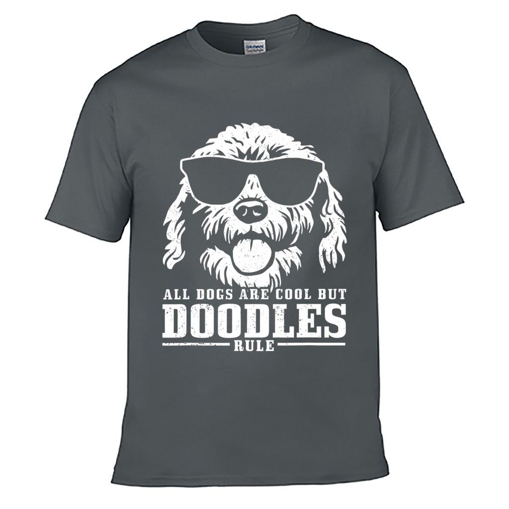 All Dogs Are Cool But Doodles Rule Solid Washed Vintage Tee Distressed Loose