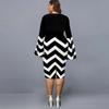 2024 Plus Size V-neck Bodycon Dress with Bell Sleeves and Positioned Print