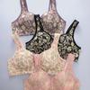 CINOON Women's Plus Size Floral Front Button Wireless Bra Wide Straps No Pad Full Coverage Side Support Comfy Breath Daily Bra L-6XL