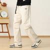 CLOR American-Style Cargo Pants for Men, Spring And Summer Trendy Straight-Leg Trousers, Loose-Fitting Casual Pants, CL11 Khaki S