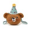 Cotton Knit Bear Shoulder Bag For Women With Cell Phone Pocket And Urban Style