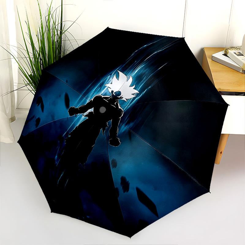 Padrão Dragon Ball, guarda-chuva de dobra automática, design portátil e dobrável, 8 varetas, um presente de Natal ou aniversário.