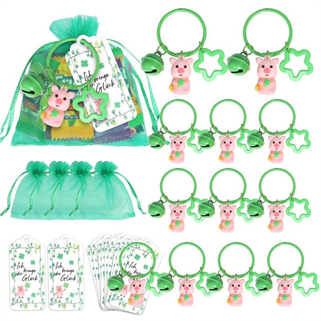 New St. Patrick's Irish Festival Green Pig Pendant Party Decoration Venue Party Decoration, Birthday Decoration  1set(12pcs)