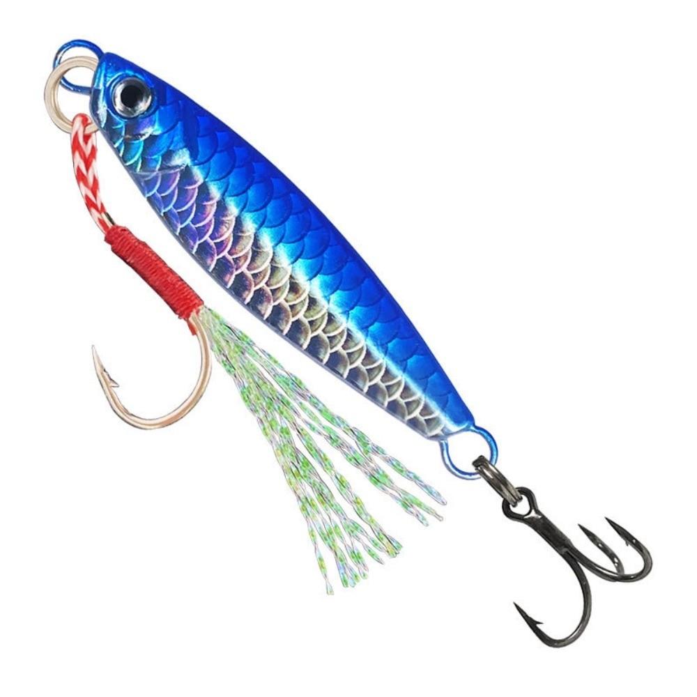 7g Weight Metal Jig Fishing Lure Slow Jigging Action Jigging Lure Outdoor Sea Tackle синий