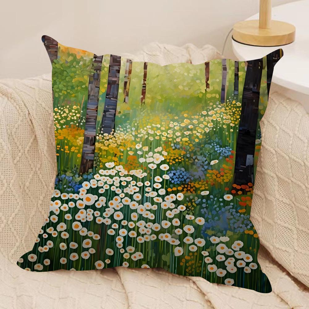 Midsummer Nights Flowers Cushion Cover Silky Short Plush DoubleSided Printed Pillow Case for Sofa All Seasons Home Decor Gift
