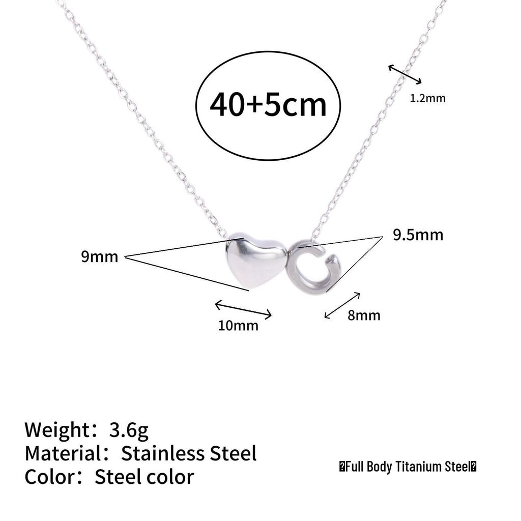 Herz Anhänger Halskette: 18K vergoldeter Edelstahl mit 26 englischen Buchstaben.