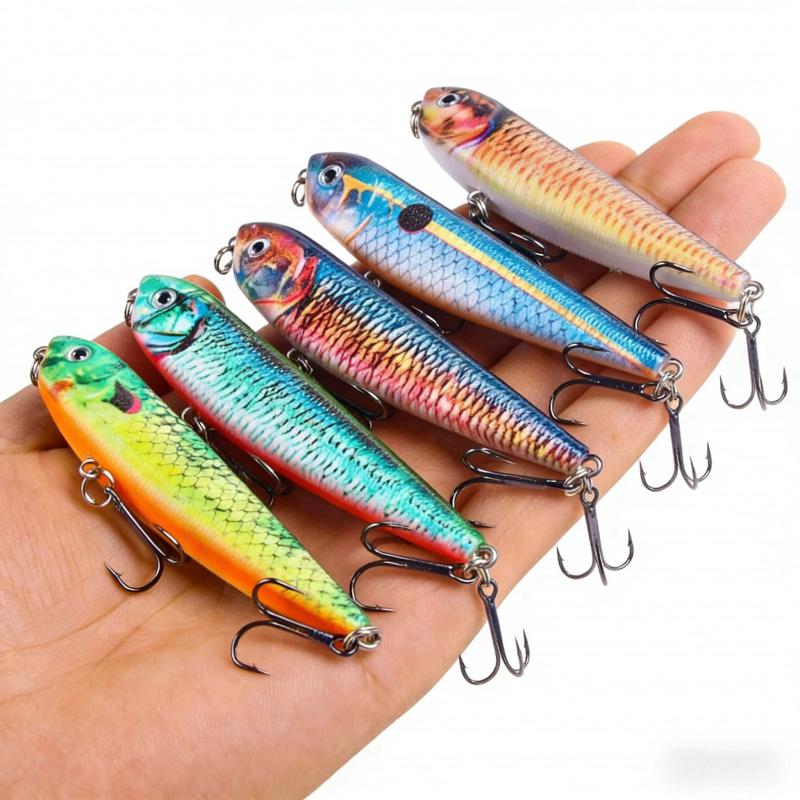 3DPrint6No. Micro Floating Pencil Lure Set9cm9.6gBass Fish Topmouth Culter All-in-One Air Force Hard Bait Lure