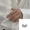 VENTFILLE 925 Sterling Silver Pearls Beading Double Layer Ring for Women Girl Gift Luck Simple Retro Jewelry Dropshipping