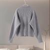 Knit Solid Color Women Cardigan Loose Long Sleeve Zipper Female Sweater Casual Autumn Winter O Neck Straight Female Overcoat