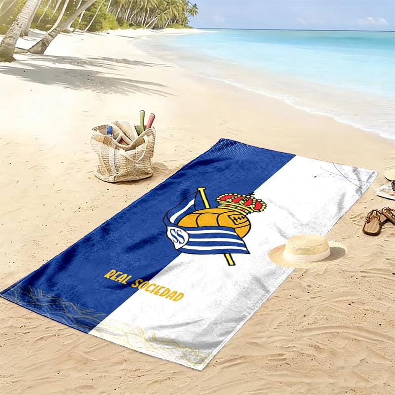 Asciugamano da Spiaggia Stampa Real Sociedad, Asciugamano Grande Morbido Asciugatura Rapida per Spiaggia Campeggio Nuoto