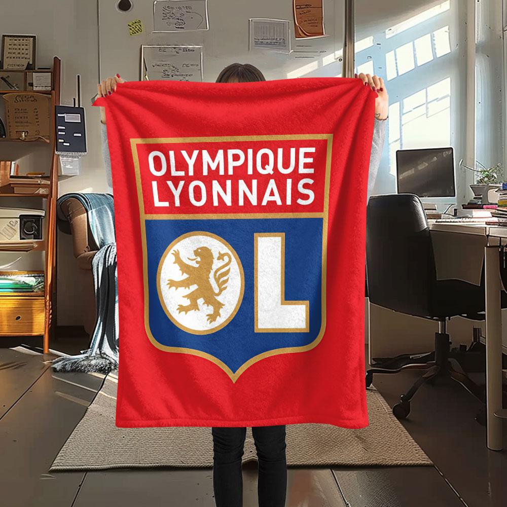 Olympique Lyonnais FlAannel Blanket, High Quality Comfortable for All Seasons, Home Decor, Warmth and Comfort