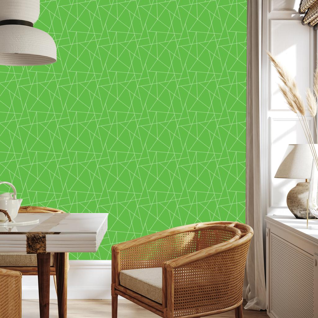 Wallpaper Geometric pattern green background, green center 50x1000