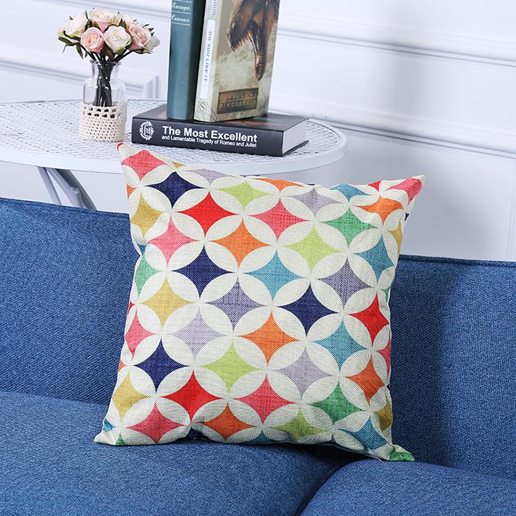 Living Room Leisure Comfortable Linen Hug Pillow Cover Waist Sofa Pillow Back Cushion