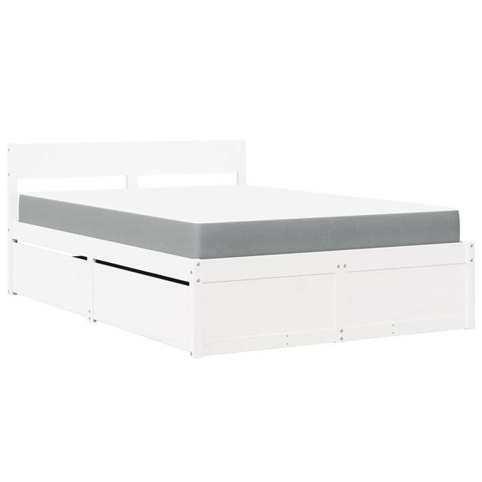 Cadre de lit avec matelas - Maison Exclusive - Pin massif - 4 tiroirs - Matelas 120x190 20 cm