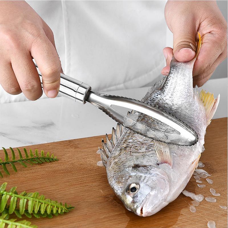 Fish Scales Scraping Tool Portable Fishing Scale Brush Scale Removal Tools Double-Row Teeth Fish Peeler Scaler Fish Scraper Tool