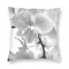 Monochromatic Orchids Square Pillowcase Polyester Linen Velvet Creative Zip Decorative Pillow Case Car Cushion Cover
