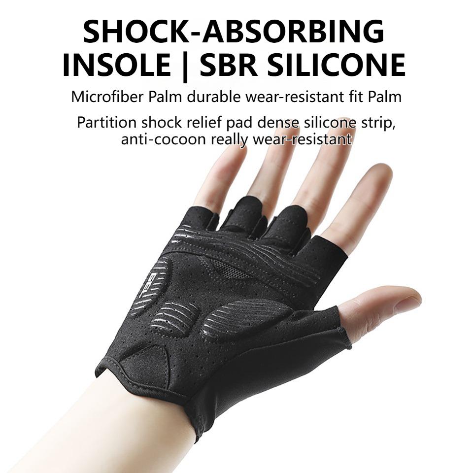 1 Paar Sommer Radhandschuhe Atmungsaktiv Rutschfest Stoßdämpfend Mountainbike Rennrad Halbfingerhandschuhe Outdoor Sport Fitness