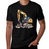 Yellow And Black Watercolor Excavator Construction Truck Tshirt Summer Festival Tshirt