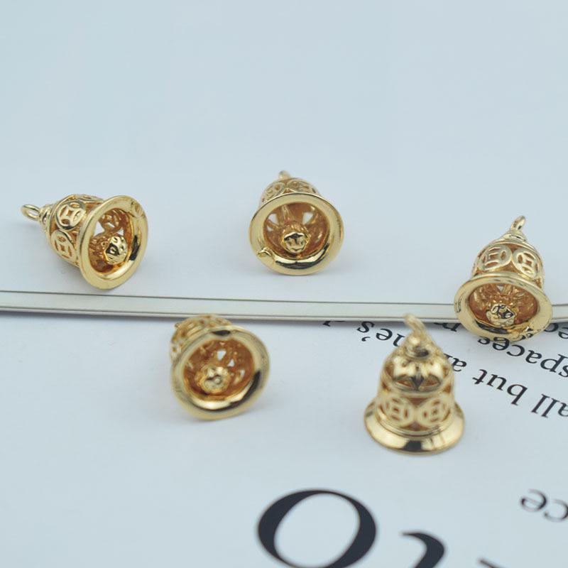 Electrophoresis Pure Copper Fortune-Attracting Bell Earrings & DIY Ancient Style Palace Bell Accessories