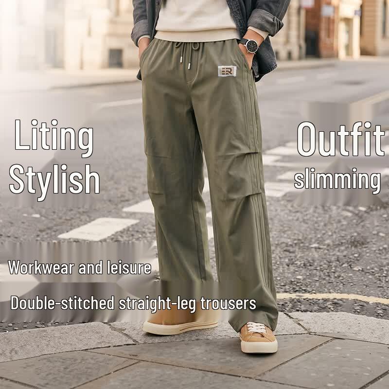 Baleno Men's Autumn Retro Wide-Leg Casual Pants