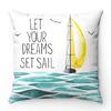 Cartoon Summer Sail Pattern Digital Printing Short Plush Pillow Covers for Car Sofa Office Cushion Cover Home Goods 60x60cm