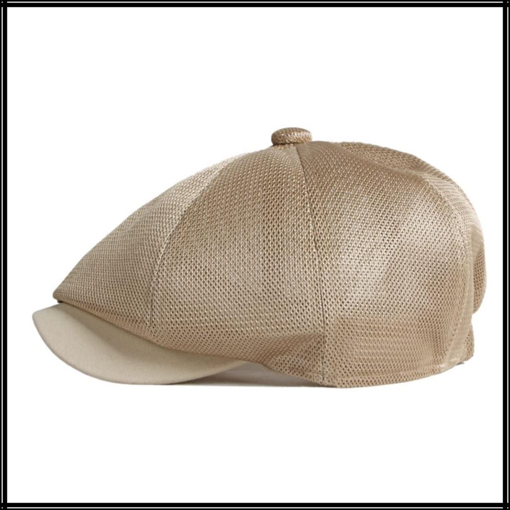 Mesh CA829 [White Fang] Beret, Plain, Cap, Hat, Outdoor, Fishing, Men's, Women's, (Black)