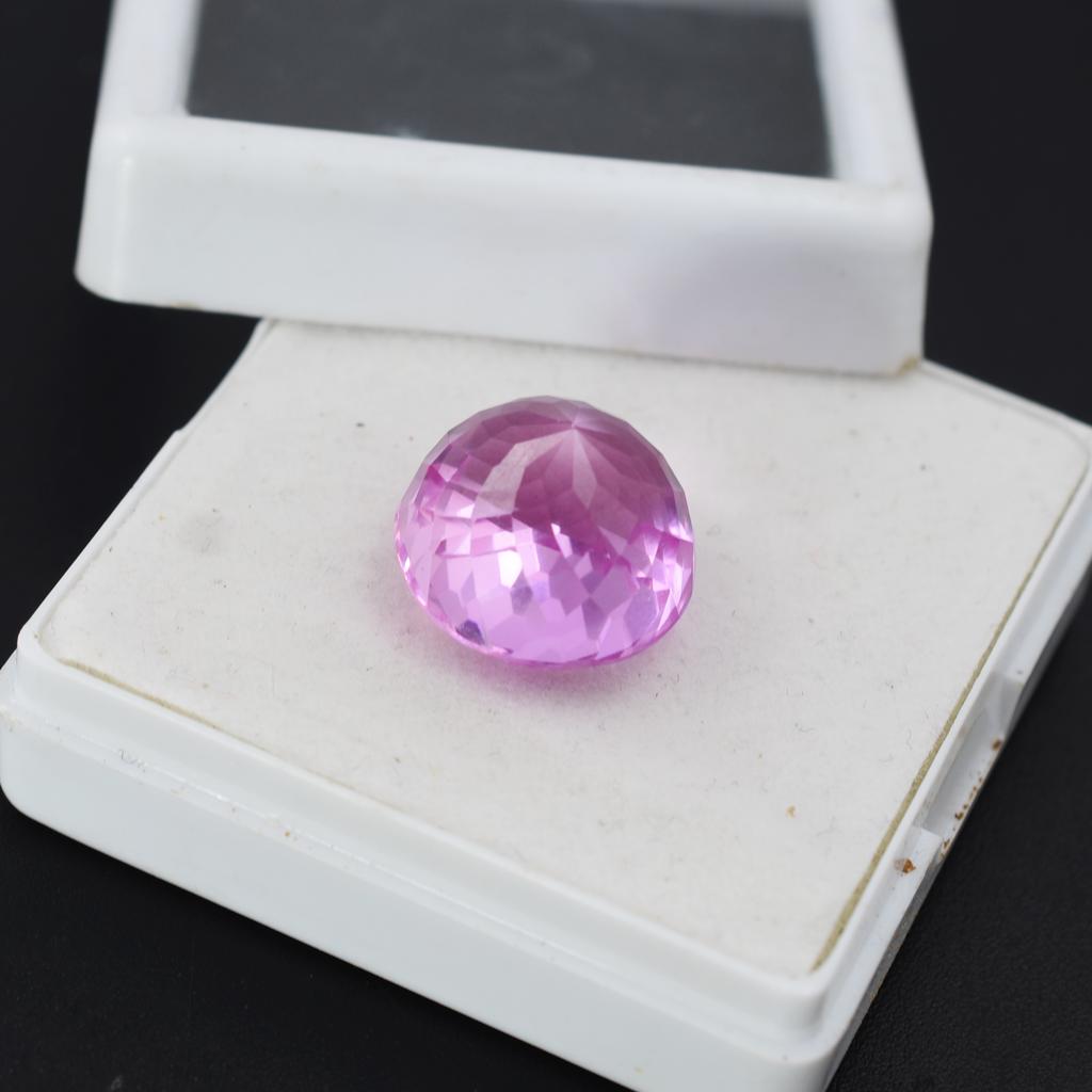 Natural Pink Sapphire Ring Size 19.85 Ct Round Cut CERTIFIED Loose Gemstone M-1961-Sa