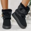 Fashion Retro Fluffy Furry Platform Snow Boots Women Winter Warm Fleece Lined Slip On Ankle Boots Woman Thick Bottom Cotton Padded Shoes