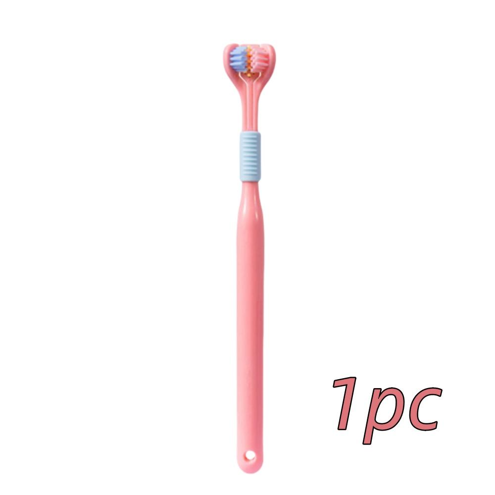 4pcs Soft Bristle 3-sided Toothbrush Gentle Clean Adult Teeth Brush for Complete Gum Care Autism Sensory Design Oral Health Tool